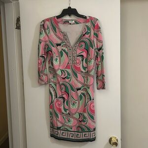 Crown & Ivy Pink & Green Dress Size M